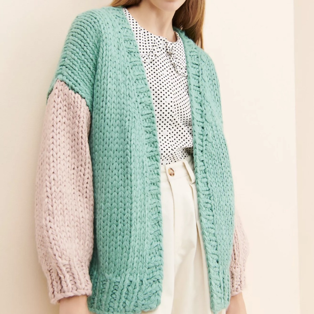 Anthropologie Little Lies Mae Colorblock Cardigan